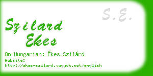 szilard ekes business card